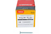 TIMco 60060SOLOZ Solo Woodscrew CSK PZ3 No.12 x 2 1/2in BZP (200)