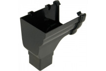 Floplast Niagara Ogee RON2B LH Stopend Outlet 65mm Square Black