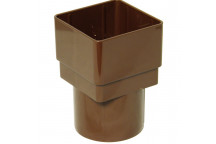 Floplast Rainwater RDS2BR 65mm Square to 68mm Round Adaptor Brown