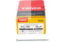 TIMco 50100SOLOZ Solo Woodscrew CSK PZ2 No.10 x 4in BZP (100)