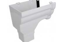 Floplast Niagara Ogee RON2W LH Stopend Outlet 65mm Square White