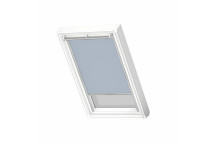 Velux DKL SK06 White Frame Manual Blackout Blind - Light Blue