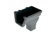 Floplast Niagara Ogee RON3B RH Stopend Outlet 65mm Square Black