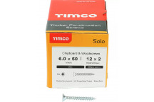 TIMco 60050SOLOZ Solo Woodscrew CSK PZ3 No.12 x 2in BZP (200)