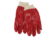 CMS 1202 Pvc Knitted Wrist Gloves Red