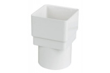 Floplast Rainwater RDS2W 65mm Square to 68mm Round Adaptor White