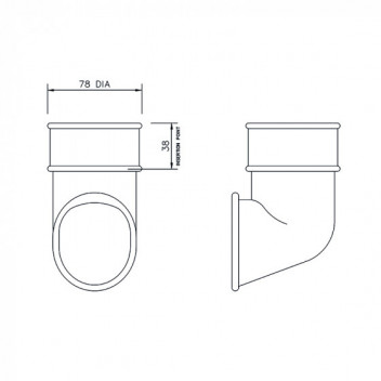 Floplast Rainwater RB3B 68mm Round Shoe Black