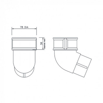 Floplast Rainwater RB2A 68mm Round 112D Offset Bend Anthracite