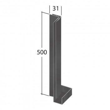 Alutec Evoke FC62 Fascia C Joint Ext Corner 90D 500mm Anthracite Grey