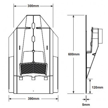 Manthorpe GILSV30-25 Inline Slate Vent 600 x 300mm Black