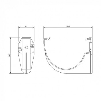 Floplast Xtraflo RKX1B 170mm Fascia Bracket Black