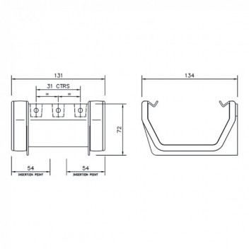 Floplast Squareline RUS1B 114mm Union Bracket Black