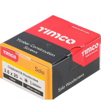 TIMco 35020SOLOC Solo Woodscrew CSK PZ2 No.6 x 3/4in ZYP (200)