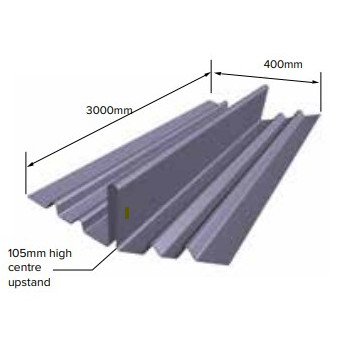 European Plastics GRP Dry Valley Trough 105mm Upstand