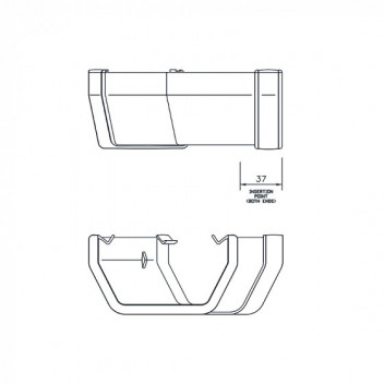 Floplast Squareline RAS2B 114mm 135D Angle Black