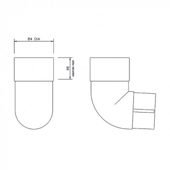 Floplast Rainwater RBH1W 80mm Round 92D Offset Bend White