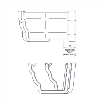 Floplast Niagara Ogee RAN4BR 135D Ext Angle Brown