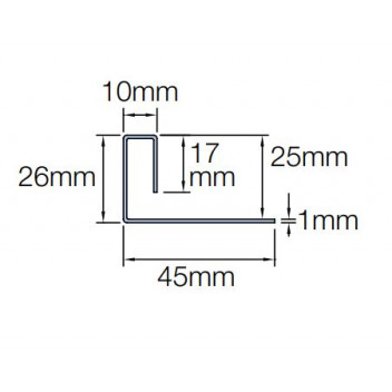 Etex 4032541 Cedral Click/Lap End Profile 3m C51 Silver Grey