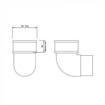 Floplast Rainwater RB1W 68mm Round 92D Offset Bend White