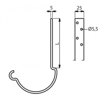 Lindab KFL125 HR Rafter Bracket 125mm Black