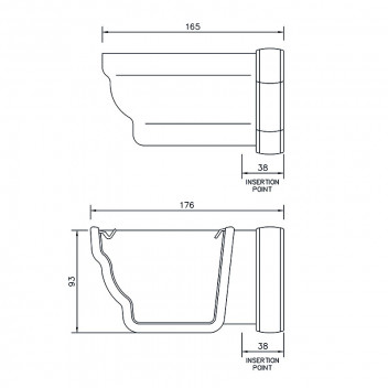 Floplast Niagara Ogee RAN2W 90D Ext Angle White