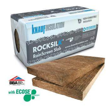 Knauf 658740 Rocksilk Rainscreen Slab 125mm x 600mm x 1.2m (4pk)