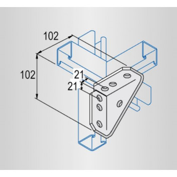 Unistrut P2484 2/2 Hole Right Angle Bracket HDG