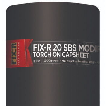 FIX-R 20 SG100635 SBS Cap Sheet Torch On 1m x 8m Black