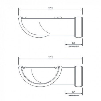 Floplast CI Style RA1CI 112mm HR 90D Angle Black