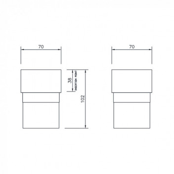 Floplast Rainwater RDS2AG 65mm Sq to 68mm Round Adaptor Anthracite Gre