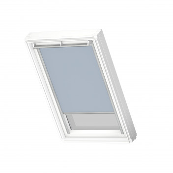 Velux DKL SK06 White Frame Manual Blackout Blind - Light Blue