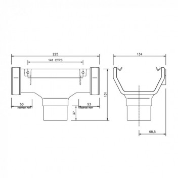 Floplast Squareline ROS1B 114mm Running Outlet Black