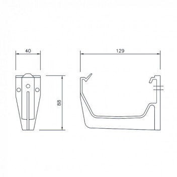 Floplast Squareline RKS1B 114mm Fascia Bracket Black