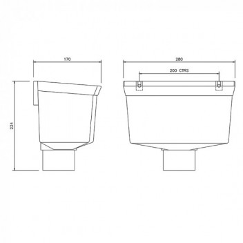 Floplast Rainwater RHH1B Round Hopper 80mm Black