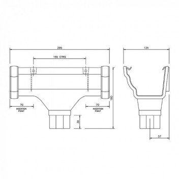 Floplast Niagara Ogee RON1W Running Outlet Universal White