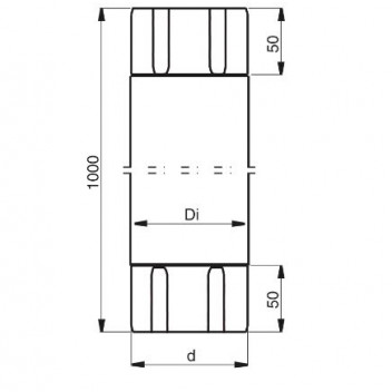 Lindab MST1100 Magestic Intermediate Pipe 100mm x 1m Galv