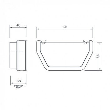 Floplast Squareline RES1B 114mm Ext Stopend Black