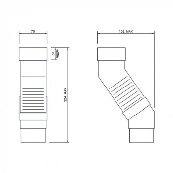 Floplast Rainwater RBS5B 65mm Square Adjust Offset Bend Black