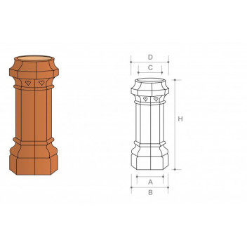 Redbank Clay 80 Octagon 600mm