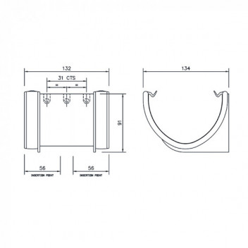 Floplast CI Style RUH1CI Hi-Cap Union Bracket Black