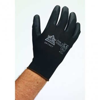 NSS KeepSAFE PU Palm Coated Gloves Size 8 Black