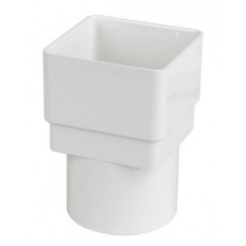 Floplast Rainwater RDS2W 65mm Square to 68mm Round Adaptor White