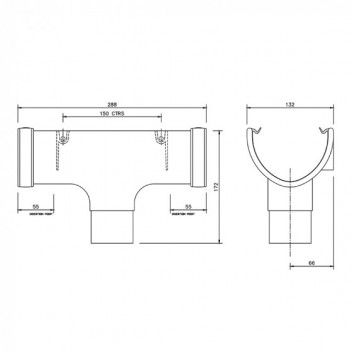 Floplast Hi-Cap ROH1A Running Outlet 68mm Anthracite