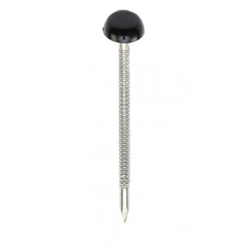 Fasten-It 40mm Plastic Top Nail BL1 Black (100)