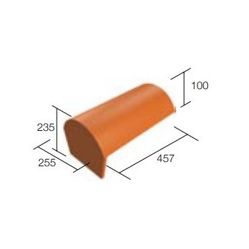 Sandtoft 2452835335 Duracoat Half Round Ridge Block End Natural Red