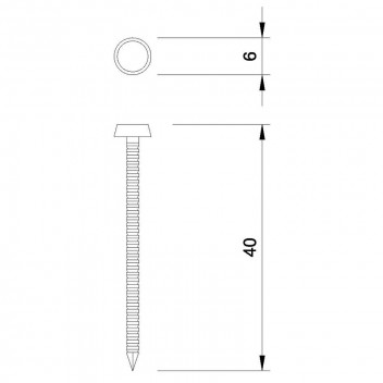 Floplast FP40W 40mm FloTop Pins White (250)