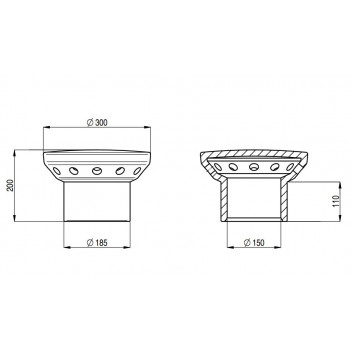 WT Knowles KYL12R Flue Vent 185mm Red