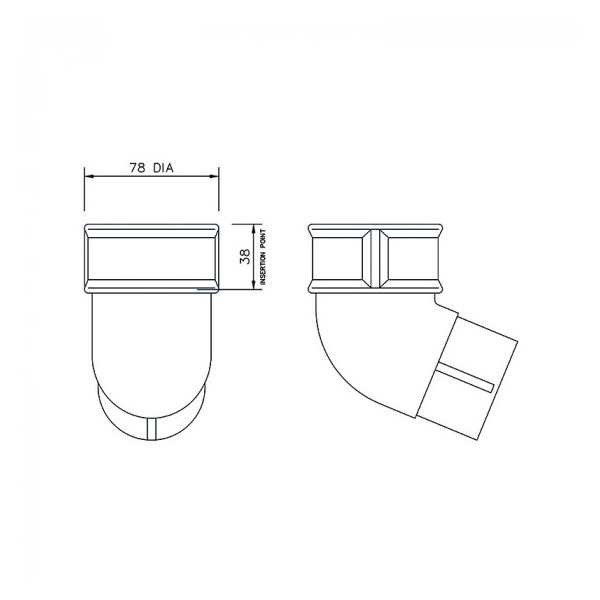 FLOPLAST Rainwater RB2G 68mm Round 112D Offset Bend Grey